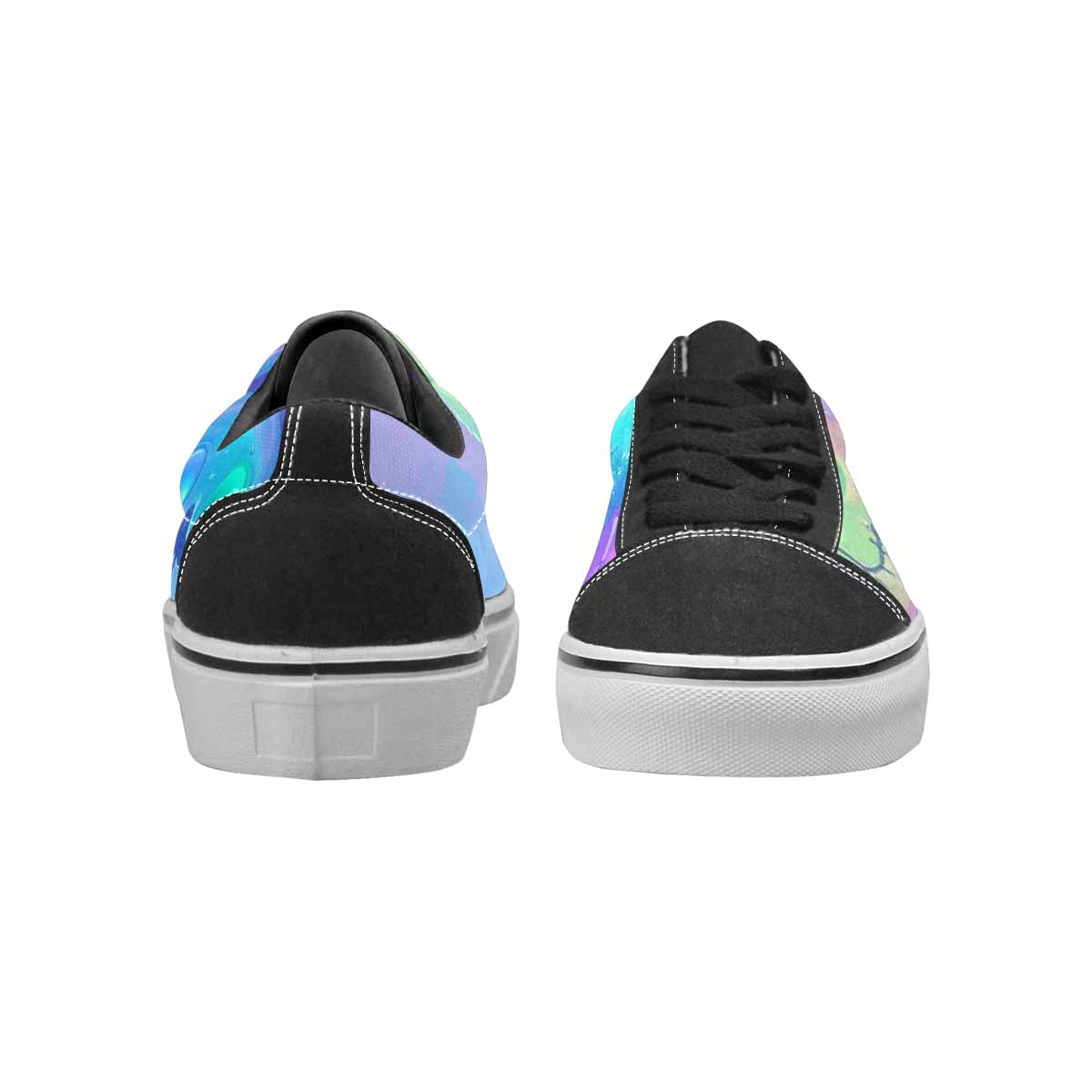 WOMEN'S Rainbow Teddy Skeletons Eye Lace-Up Canvas Dark Academia Custom Sneakers