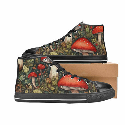 MEN'S Mushroom High Top Canvas Vibrant Chaos Shoes