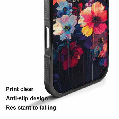 iPhone 17 Case — Shadowy Glitch Floral Pattern Floral, Custom Print Case Cover