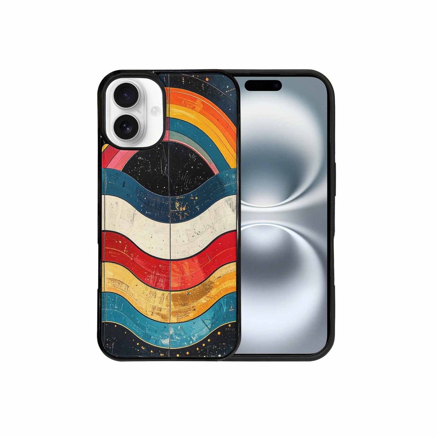 iPhone 16 Plus Case — Retro Wave Scallop Stripe Small Lma, Custom Art Phone Cover