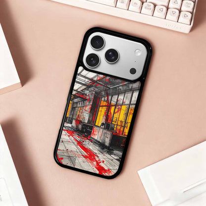 iPhone 17 Pro Case — Black Red Ink Liminal Space Galaxy, Custom Phone Case