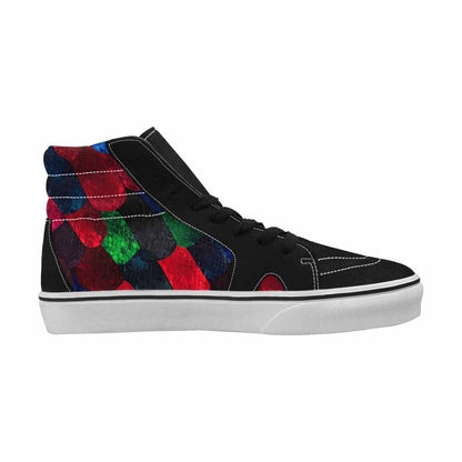 WOMEN'S Dark Snake Print High Top Canvas Neon Fantasy Custom Sneakers