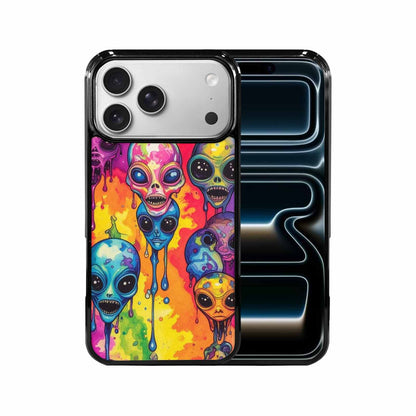 iPhone 17 Pro Max Case — Melting Aliens Pattern Alien Scifi, Custom Designed Case Cover