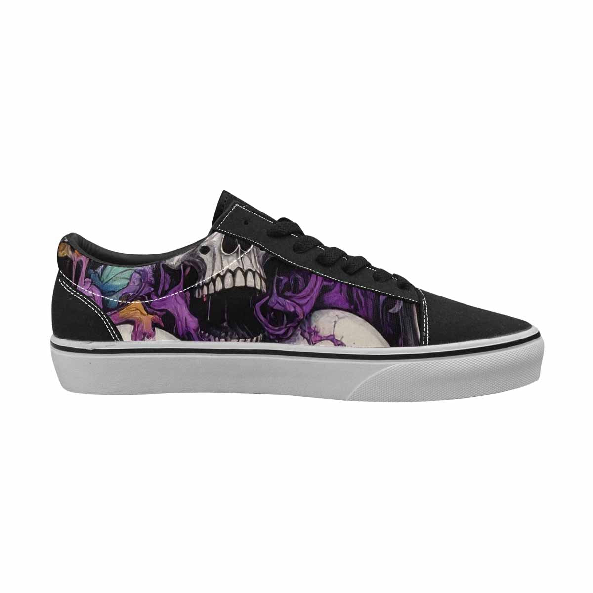 WOMEN'S Rainbow From Skull S Lace-Up Canvas Cottagecore Sneakers