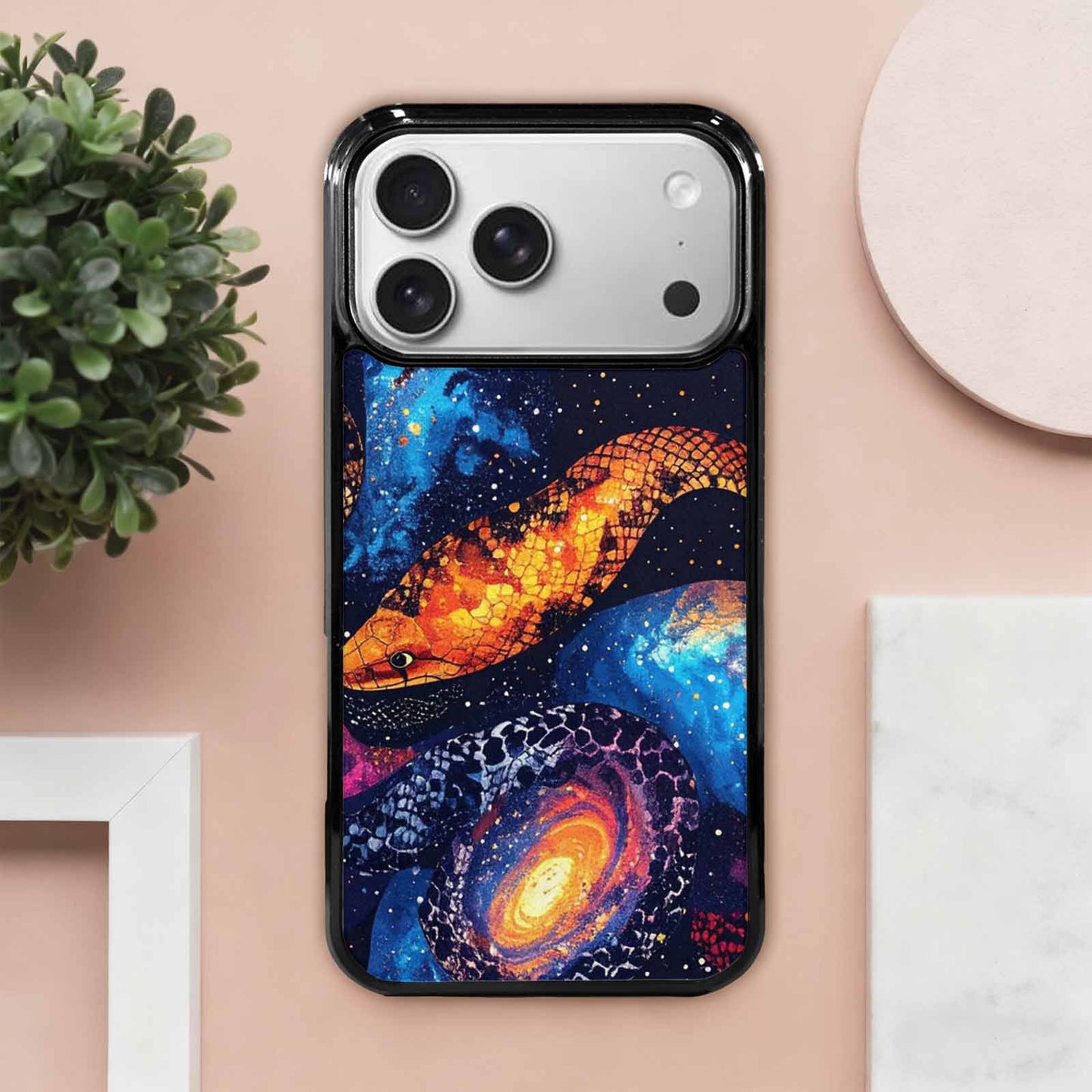 iPhone 17 Pro Max Case — Galaxy Snake Print Galaxy Space, Personalized Phone Case