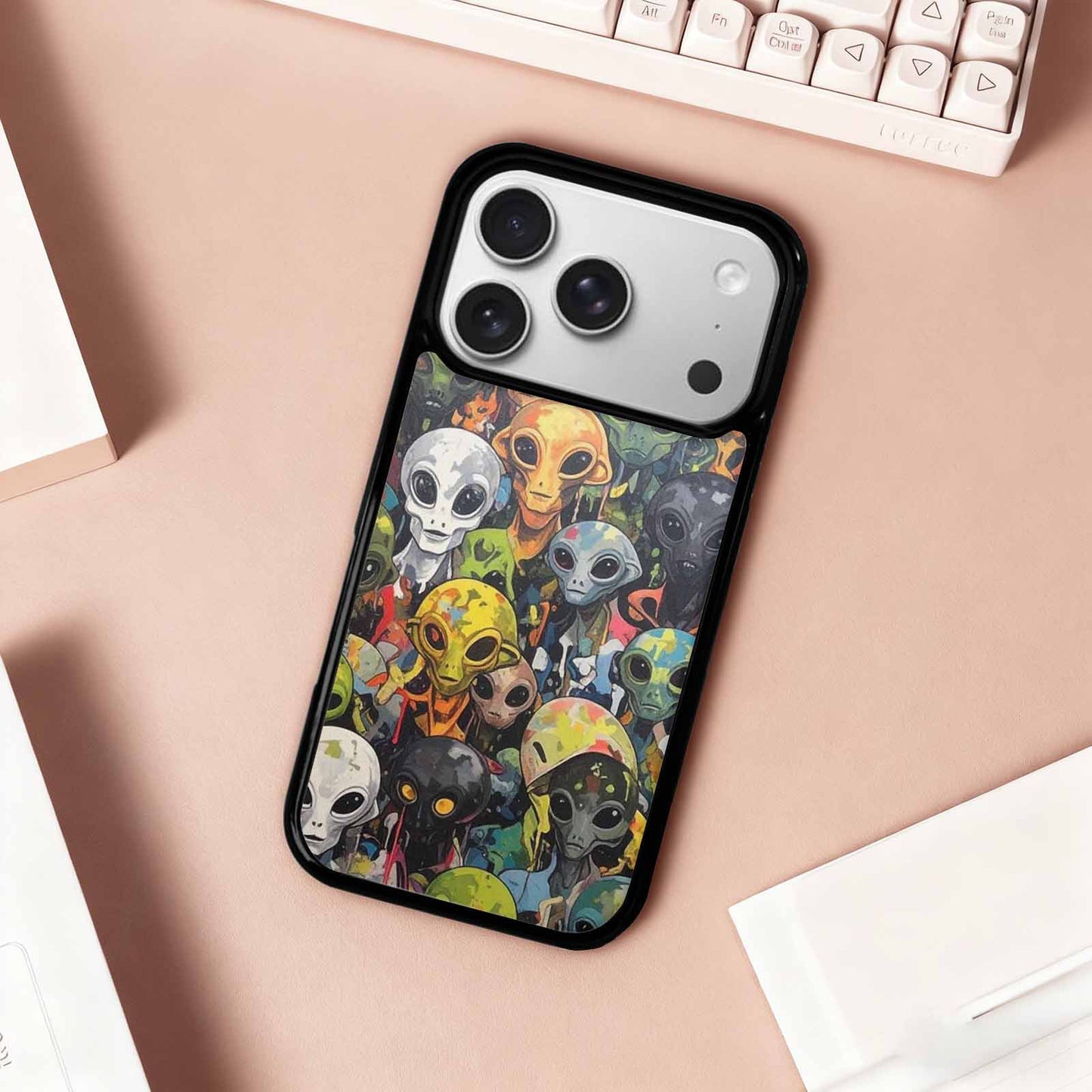 iPhone 17 Pro Case — Aliens Camo Aliens Pattern Hundreds Alien, Custom Phone Case