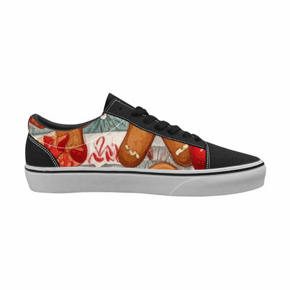 MEN'S Christmas Holly Snowflake Canvas Lace-Up Grunge Custom Shoes