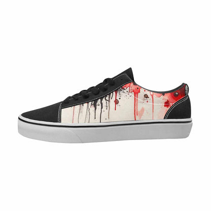 WOMEN'S Monsters Black & Red Ink Canvas Custom Design Cottagecore Custom Canvas Shoes