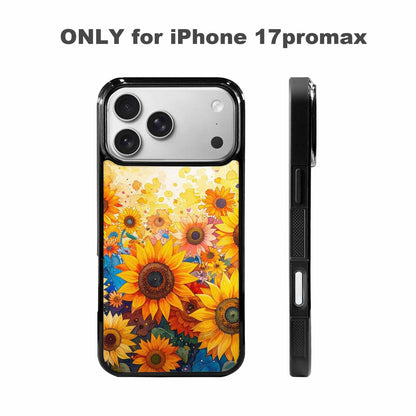 iPhone 17 Pro Max Case — Full Color Vibrant Sunflower Floral, Custom Art Phone Cover