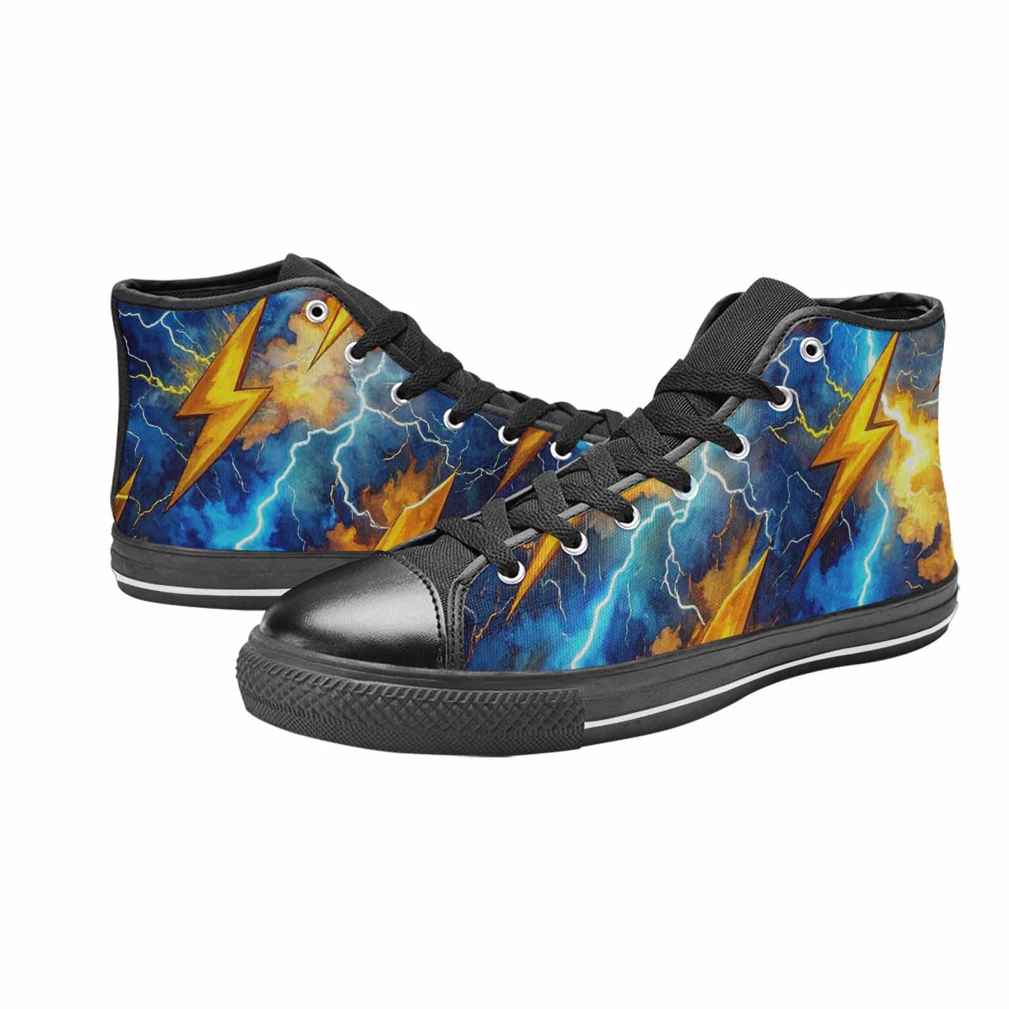 MEN'S Lightning Bolt High Top Canvas Surreal Custom Shoes