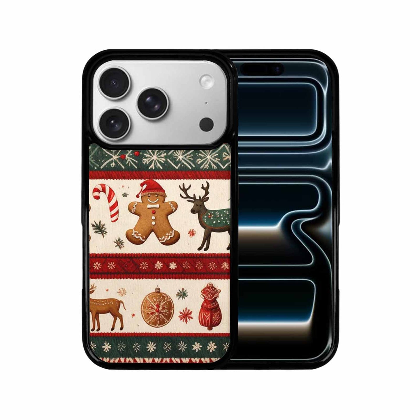 iPhone 17 Pro Case — Small Christmas Holly Snowflake Candy Original, Custom Phone Case