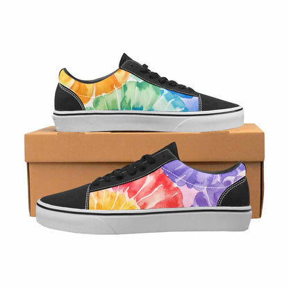 WOMEN'S Tie Dye Swirl Canvas Lace-Up Neon Fantasy Custom Sneakers
