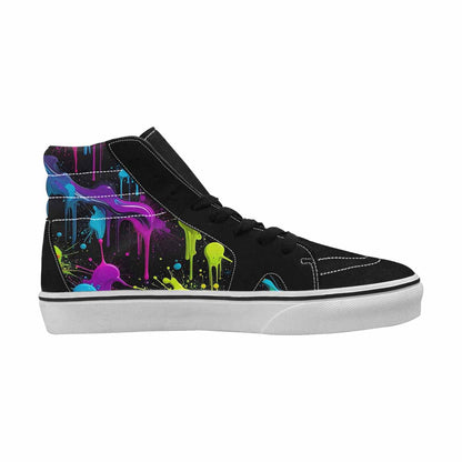 MEN'S Paint Splatter High Top Canvas Wallpaper Art Custom Sneakers
