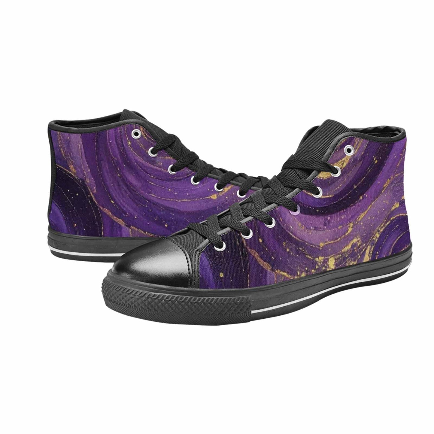 MEN'S Starry Night Nebula Brushstroke High Top Canvas Dreamcore Custom Shoes
