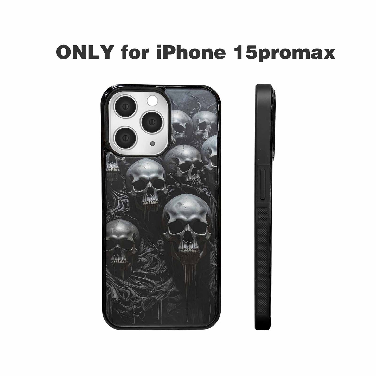 iPhone 15 Pro Max Case — Grey Dark Black And Grey Tones, Personalized Phone Case
