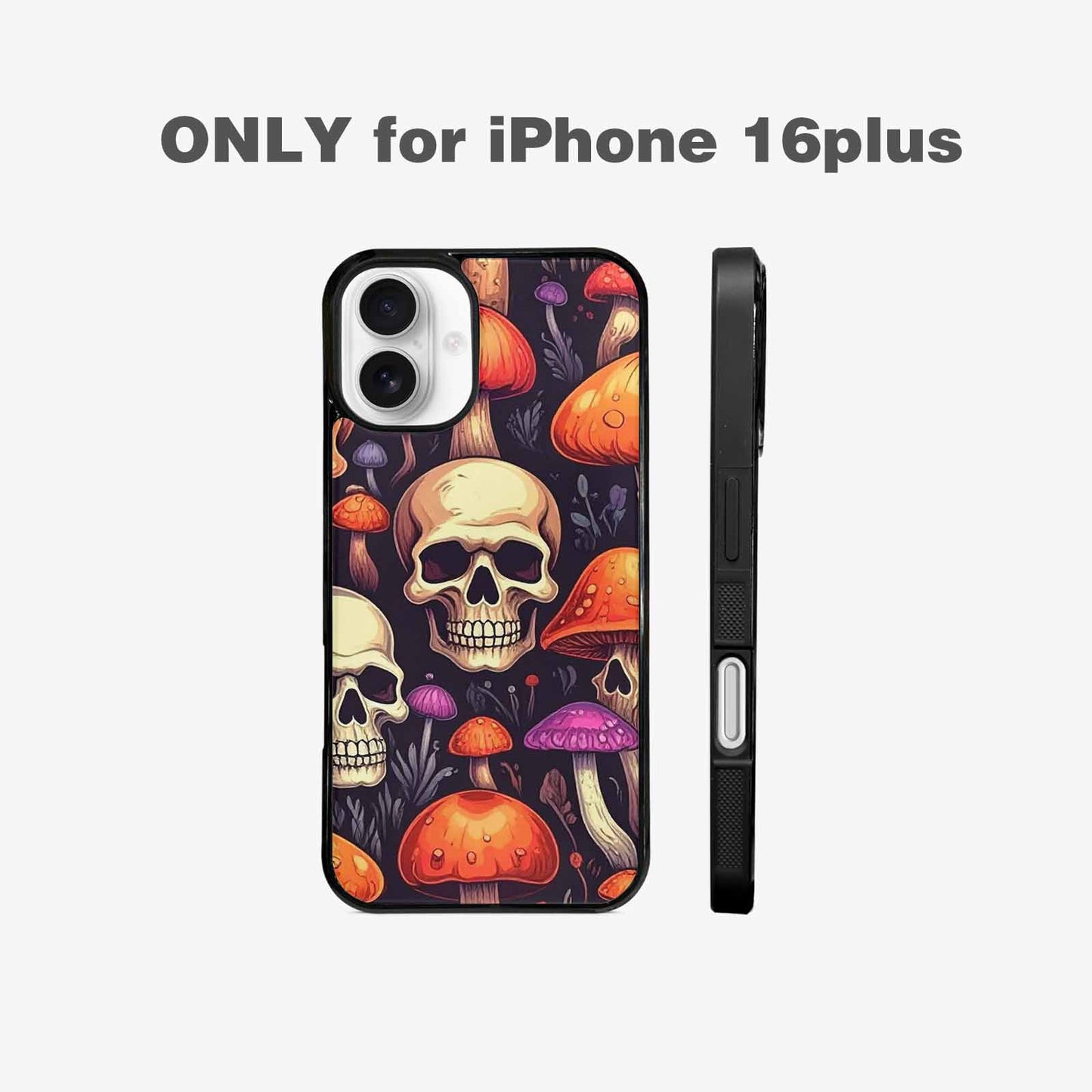 iPhone 16 Plus Case — Mushroom Skulls, Original Design Phone Case