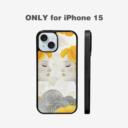 iPhone 15 Case — Gemini Twins Zodiac Pattern Seamless Repeat, Original Design Phone Case