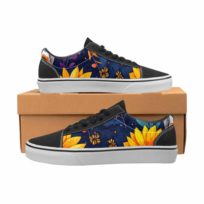 WOMEN'S Sunflower Skulls Print Canvas Lace-Up Y2K Sneakers