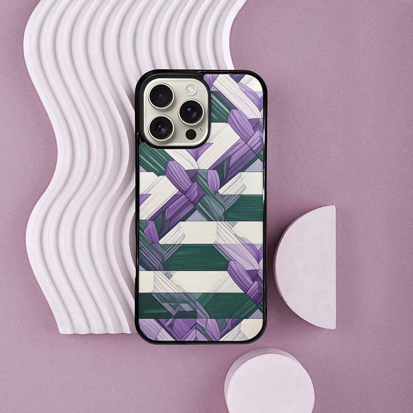 iPhone 16 Pro Max Case — Genderqueer Flag Color Theme Small Rainbow, Custom Phone Case
