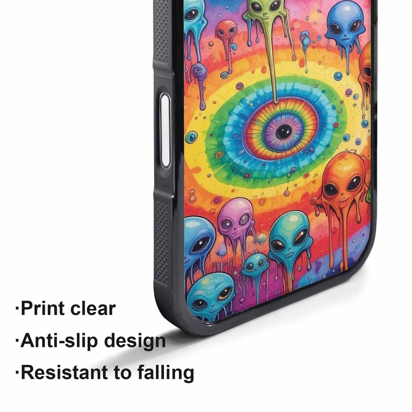 iPhone 17 Pro Max Case — Melting Aliens Pattern Alien Scifi, Unique Phone Case Design