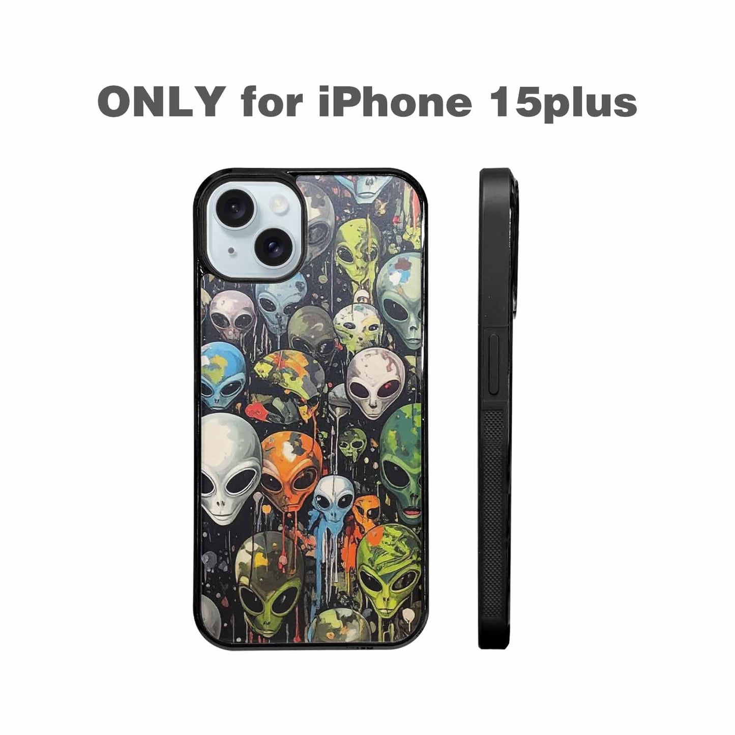 iPhone 15 Plus Case — Aliens Camo Aliens Pattern Hundreds Of, Personalized Phone Case