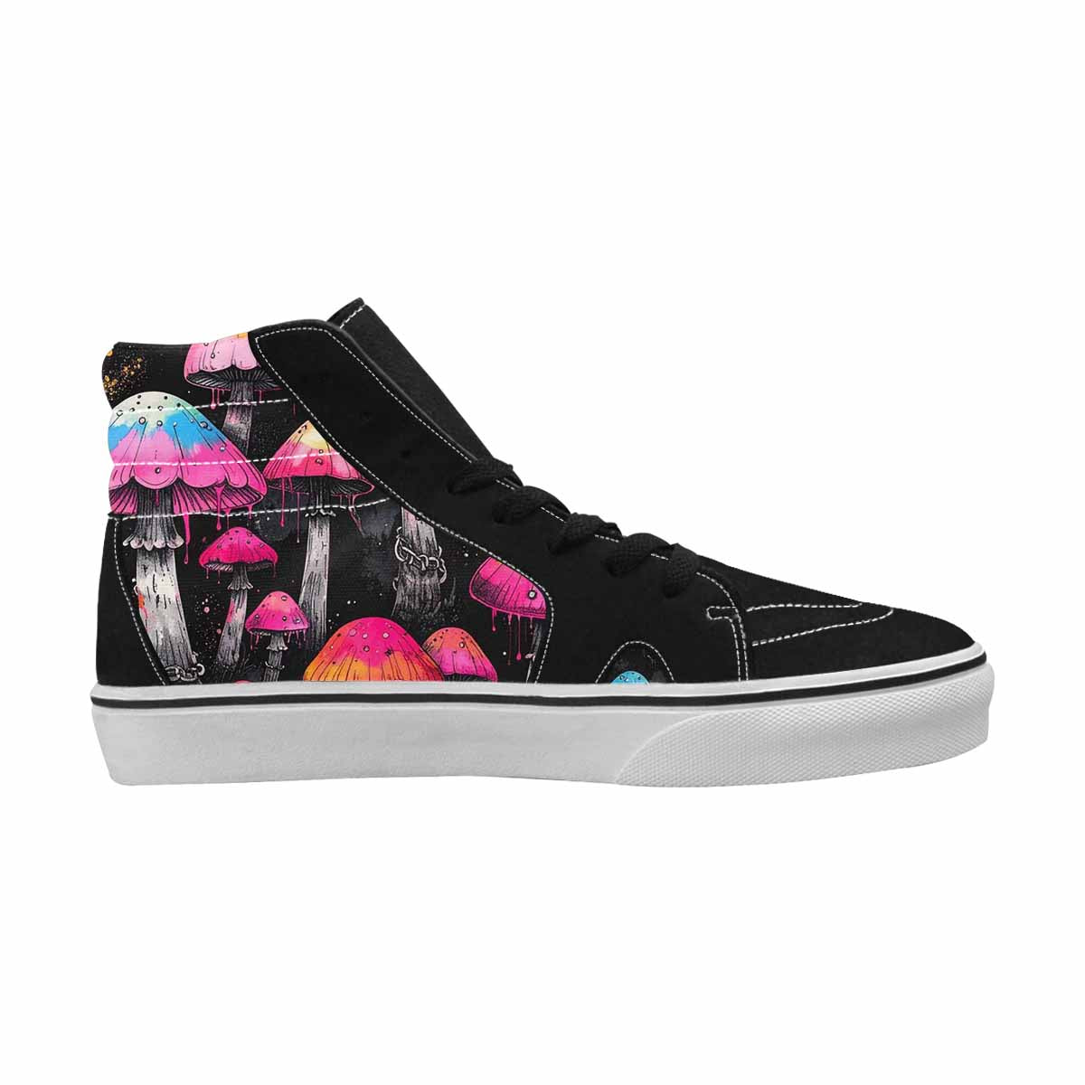 MEN'S Rainbow Drip Mushrooms High Top Canvas Dark Academia Sneakers