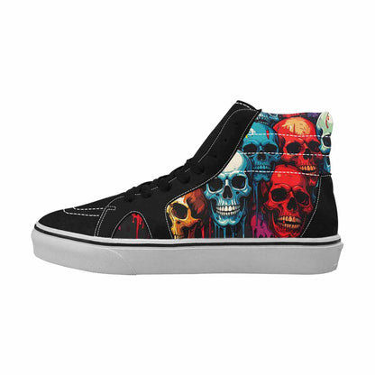 WOMEN'S Dripping Skulls Collage High Top Canvas Vivid Custom Shoes