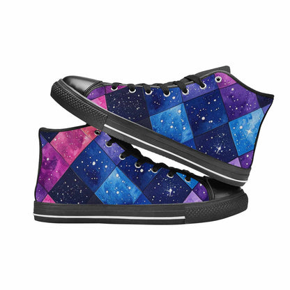 WOMEN'S Galaxy Stars Nebula High Top Canvas Aesthetic Custom Sneakers