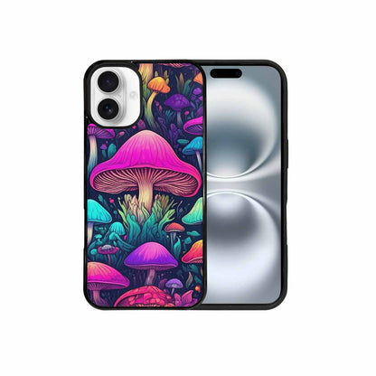 iPhone 16 Plus Case — Mushroom Psychedelic Art Seamless Pattern Vibrant, Personalized Phone Case
