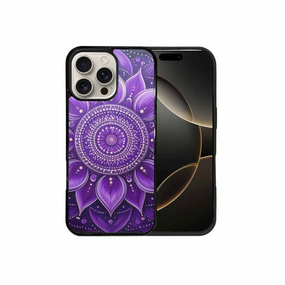 iPhone 16 Pro Max Case — Purple Mandala Bohemian Print Edge To, Customized Protective Case