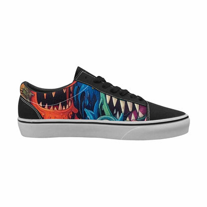 WOMEN'S Multi Lace-Up Canvas Vibrant Chaos Custom Sneakers