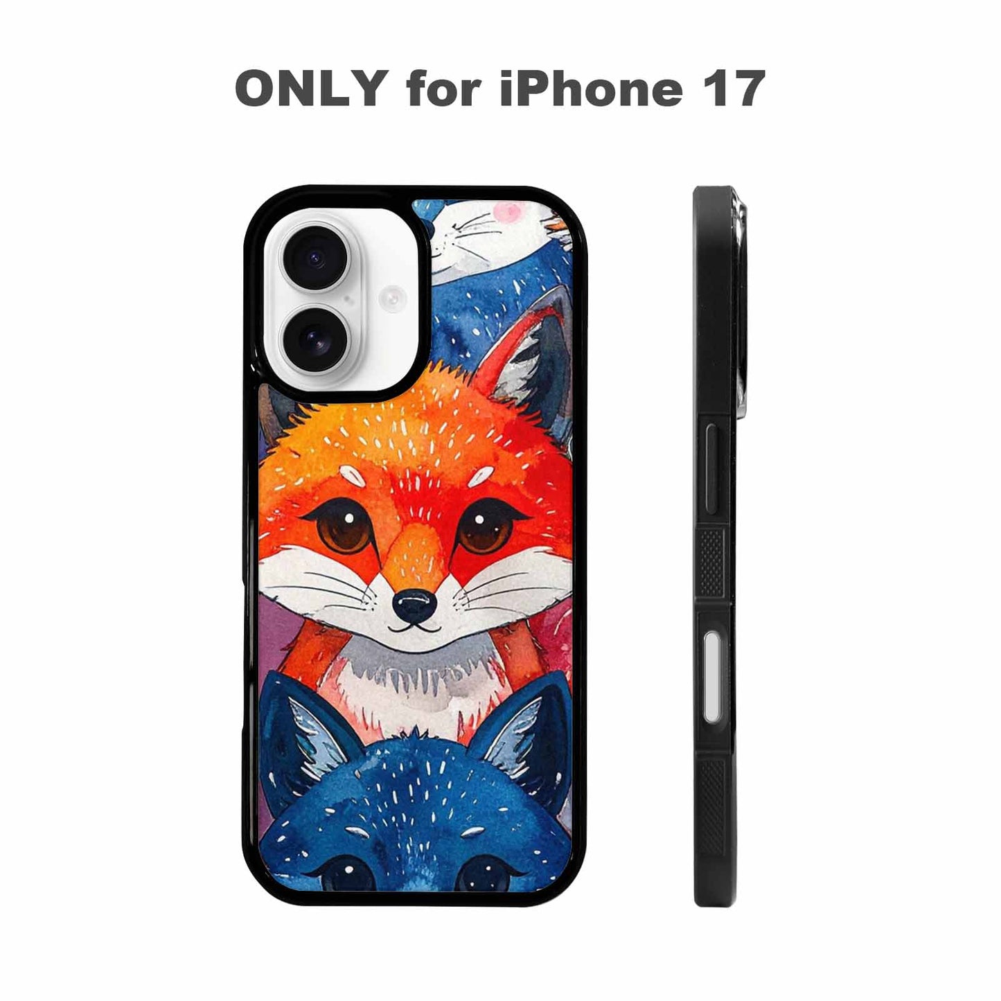 iPhone 17 Case — Watercolor Kawaii Fox Watercolor Abstract, Custom Designed Case Cover