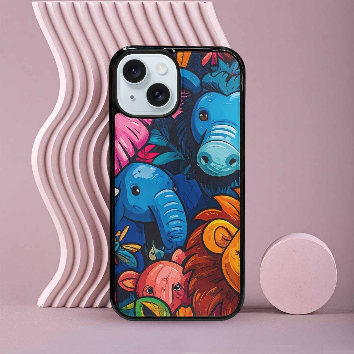 iPhone 15 Case — Cartoon Animal Characters, Custom Phone Case