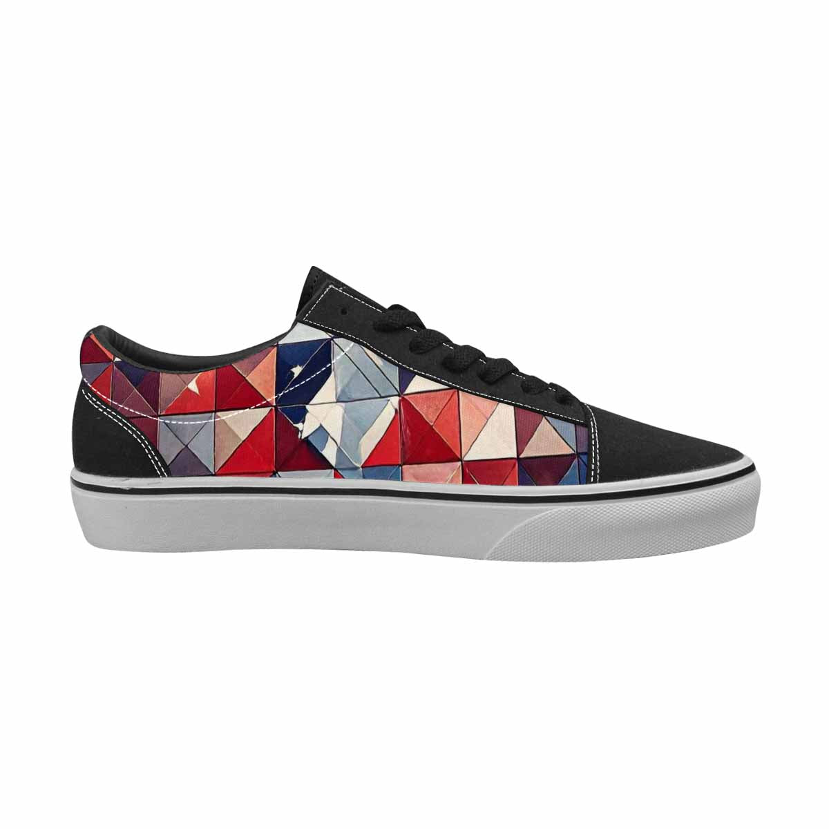 MEN'S American Flag Stars Canvas Lace-Up Dark Academia Custom Sneakers