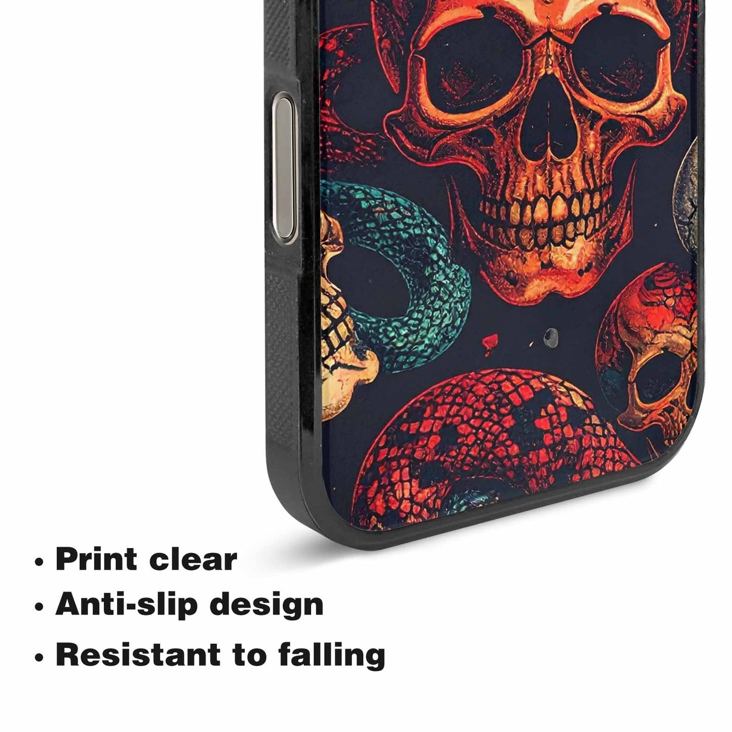 iPhone 16 Pro Case — Snake Skulls Print Custom, Custom Phone Case