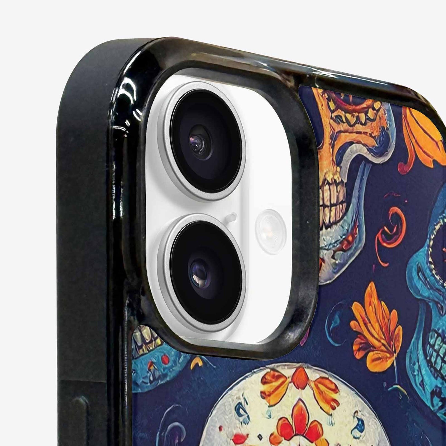 iPhone 16 Case — Day Dead Sugar Skull Art 100s, Customized Protective Case
