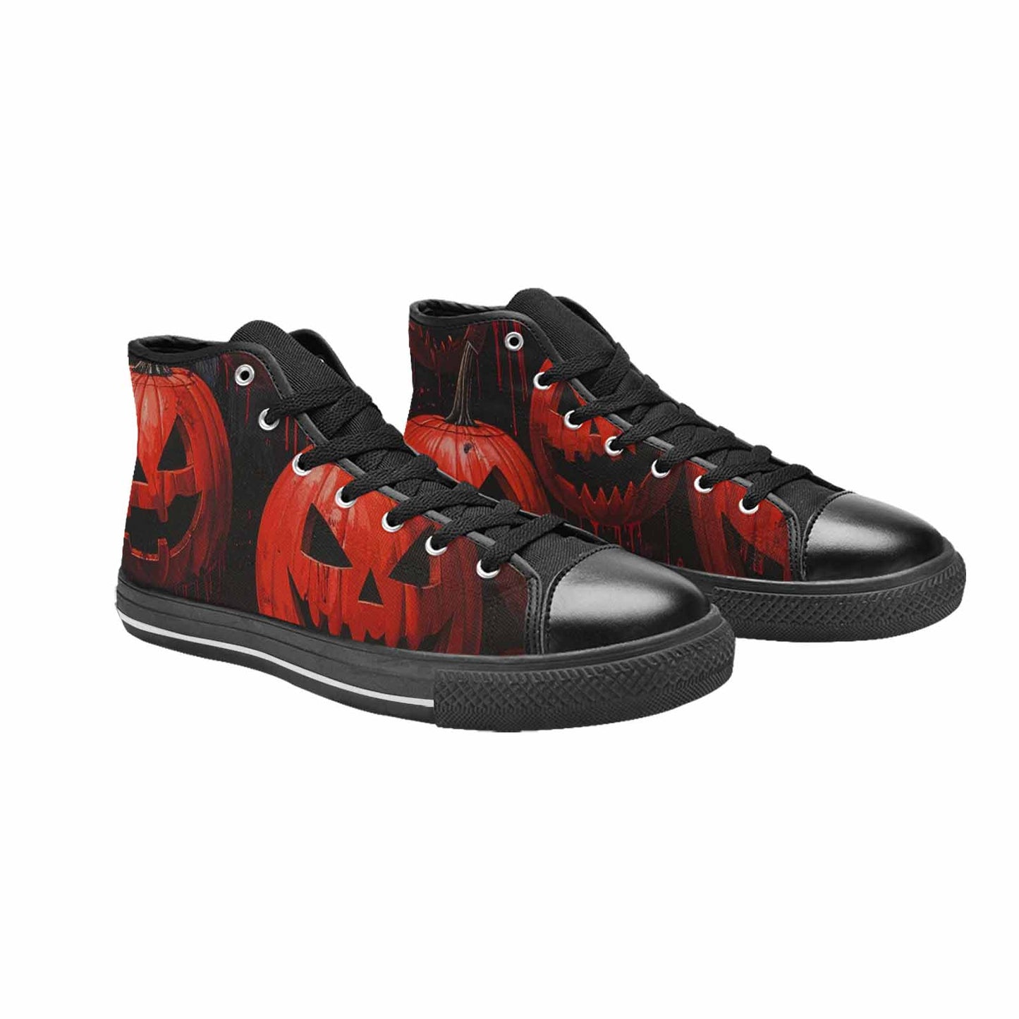 MEN'S Bloody Pumpkin Face High Top Canvas Dark Academia Custom Sneakers
