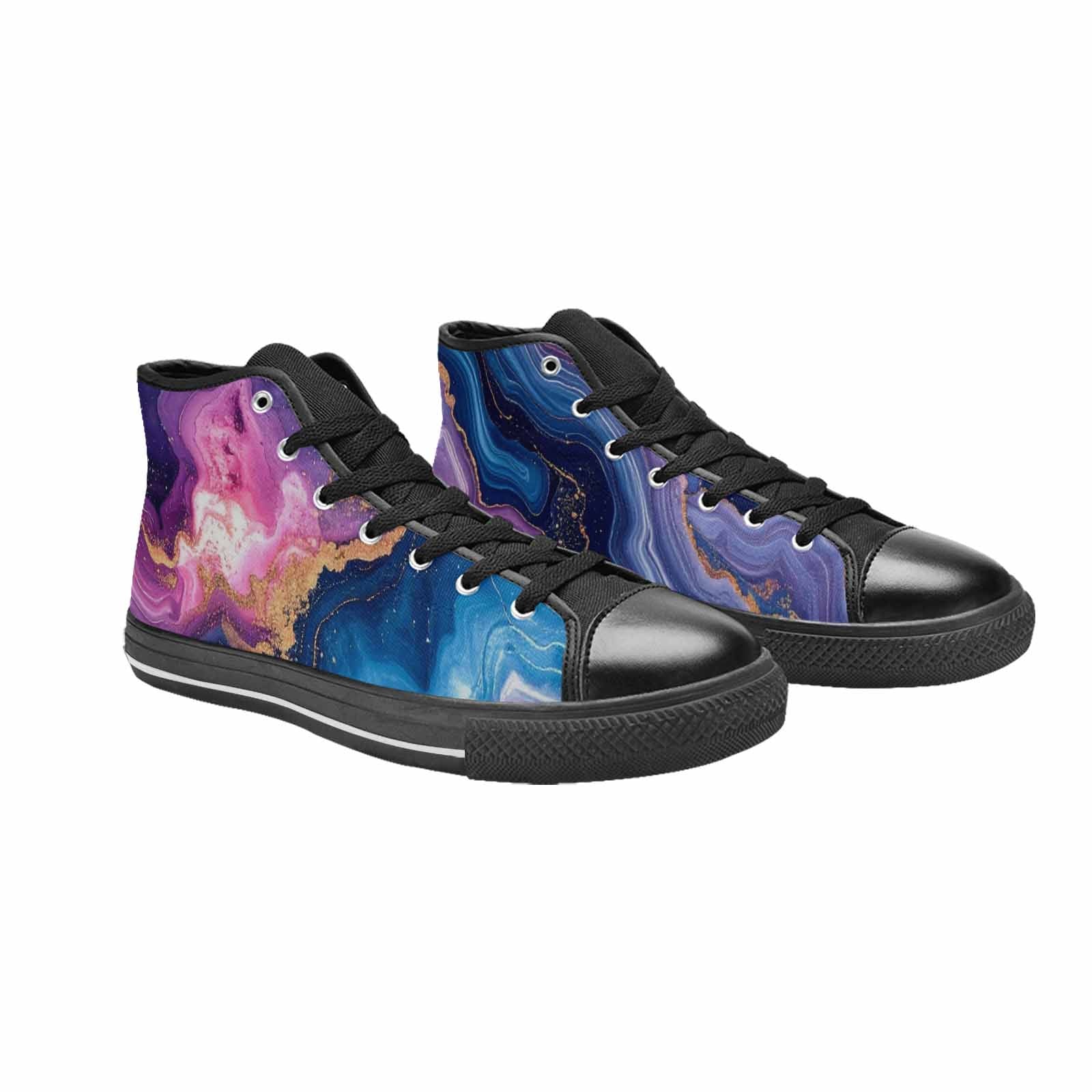 WOMEN'S Marble Galaxy High Top Canvas Aesthetic Custom Sneakers