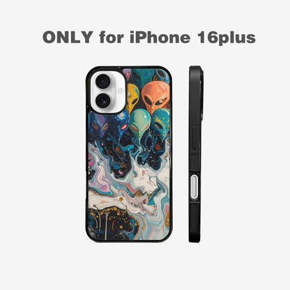 iPhone 16 Plus Case — Aliens Marblealiens Pattern Fjy, Custom Designed Case Cover