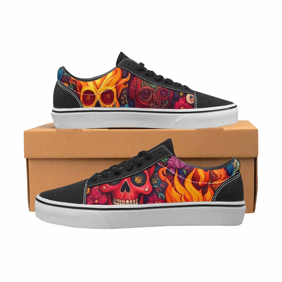 MEN'S Skull Canvas Lace-Up Cottagecore Sneakers