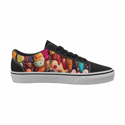 WOMEN'S Ice Cream Motif Ice Lace-Up Canvas Vibrant Chaos Sneakers