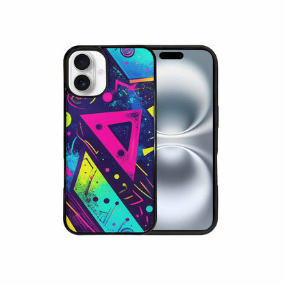 iPhone 16 Plus Case — Memphis Squiggles Triangles Dots, Custom Made Phone Cover