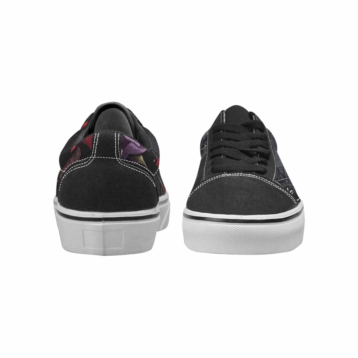 WOMEN'S Black Gothic Rose Canvas Lace-Up Y2K Shoes