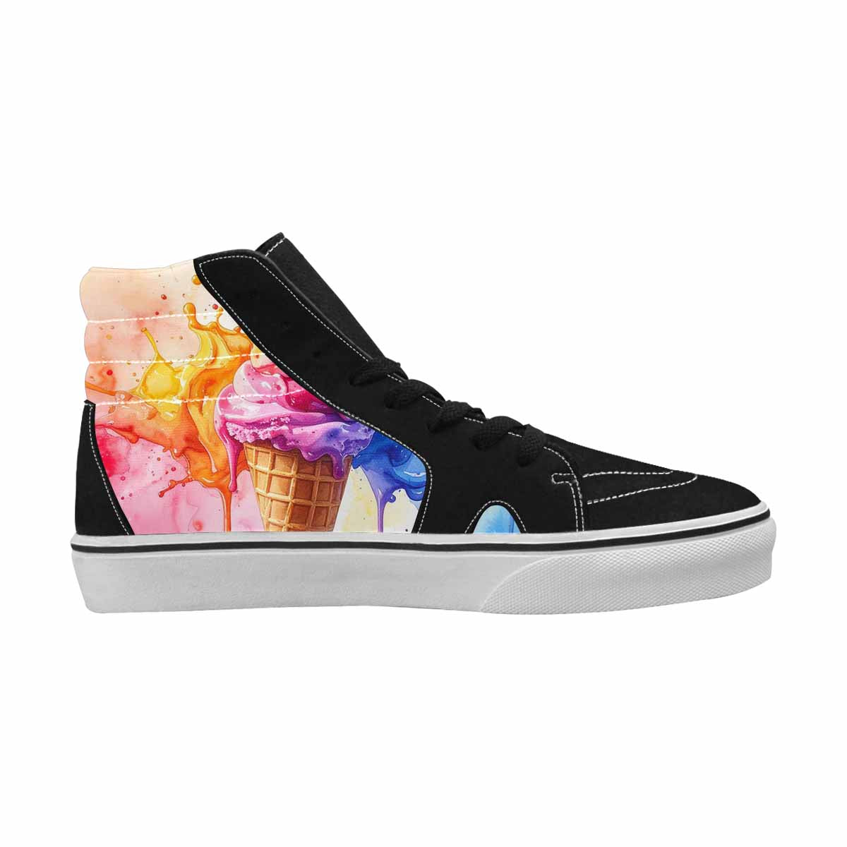 WOMEN'S Melting Icecream Collage High Top Canvas Aesthetic Custom Shoes
