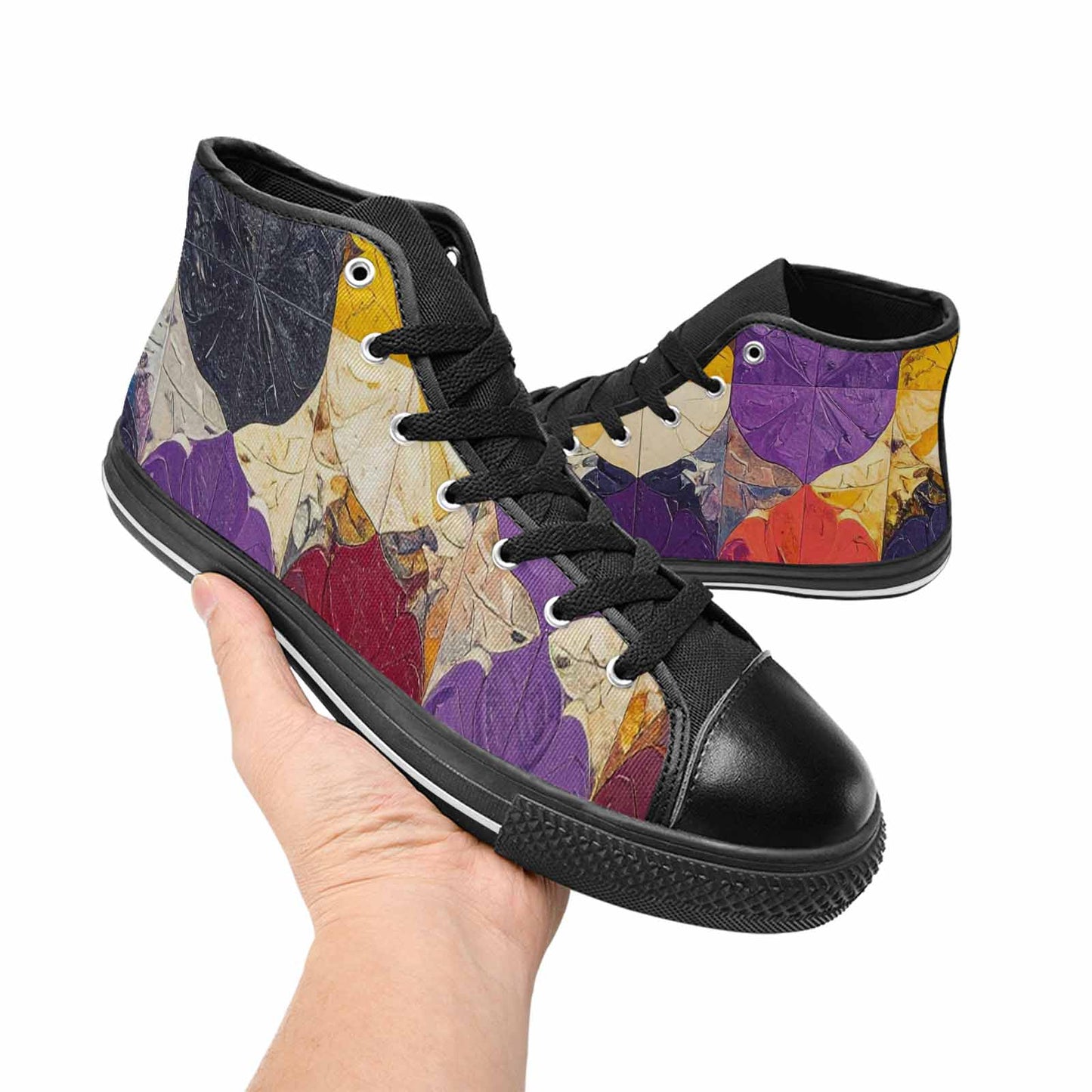 MEN'S Nonbinary Flag Color High Top Canvas Vivid Sneakers