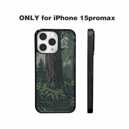 iPhone 15 Pro Max Case — Seamless Pattern Ancient Redwood Forest Giant, Customized Protective Case