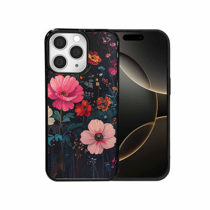 iPhone 15 Pro Max Case — Shadowy Glitch Floral Pattern Hundreds Of, Custom Printed Phone Case