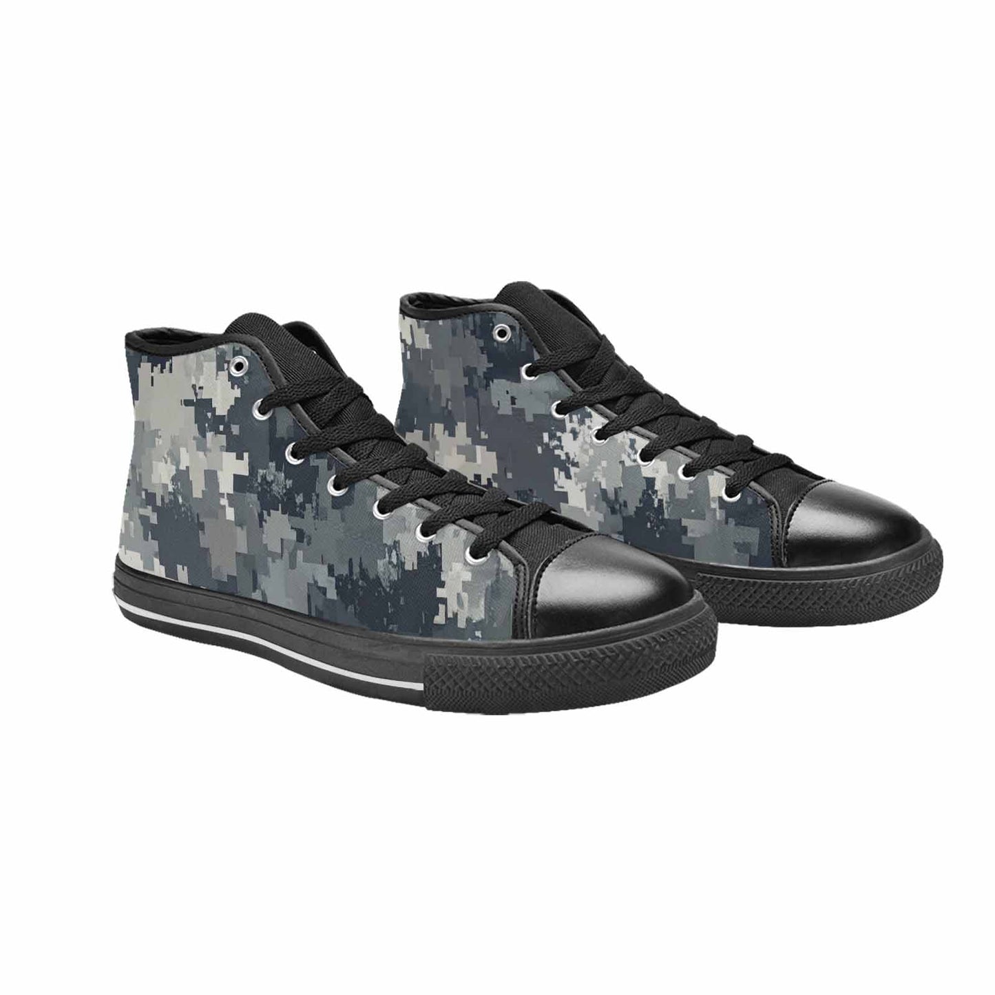 WOMEN'S Military Camouflage Blotch High Top Canvas Wallpaper Art Custom Sneakers