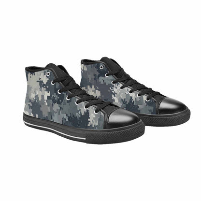 WOMEN'S Military Camouflage Blotch High Top Canvas Wallpaper Art Custom Sneakers
