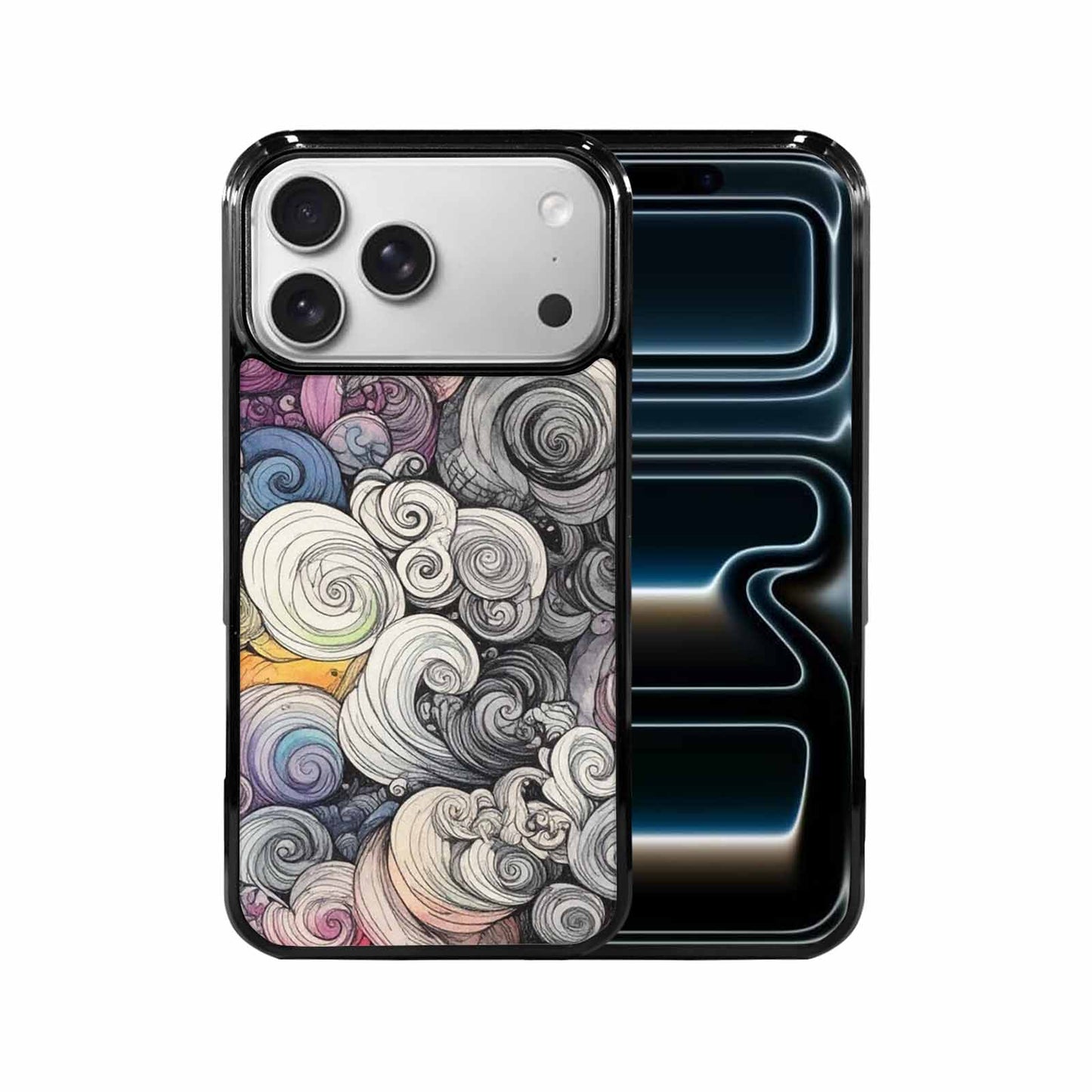 iPhone 17 Pro Max Case — Tie Dye Swirls (black Tie Dye, Personalized Phone Case